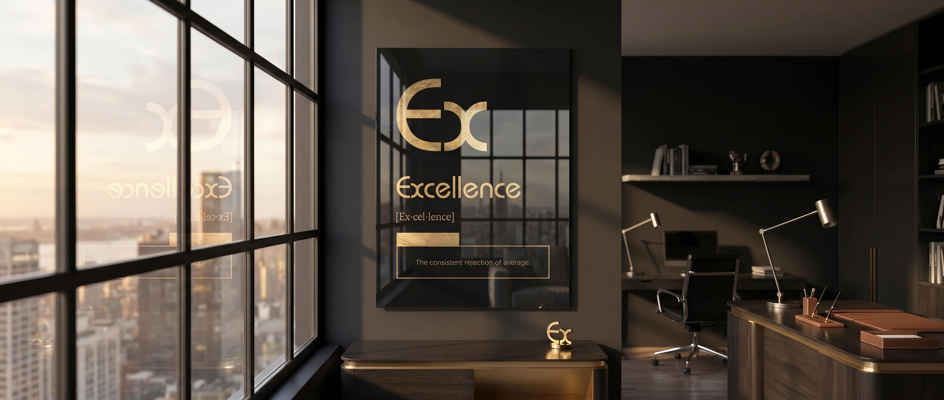 DOTCOMCANVAS® Excellence (Ex) Acrylglasbild Schwarz – Banner