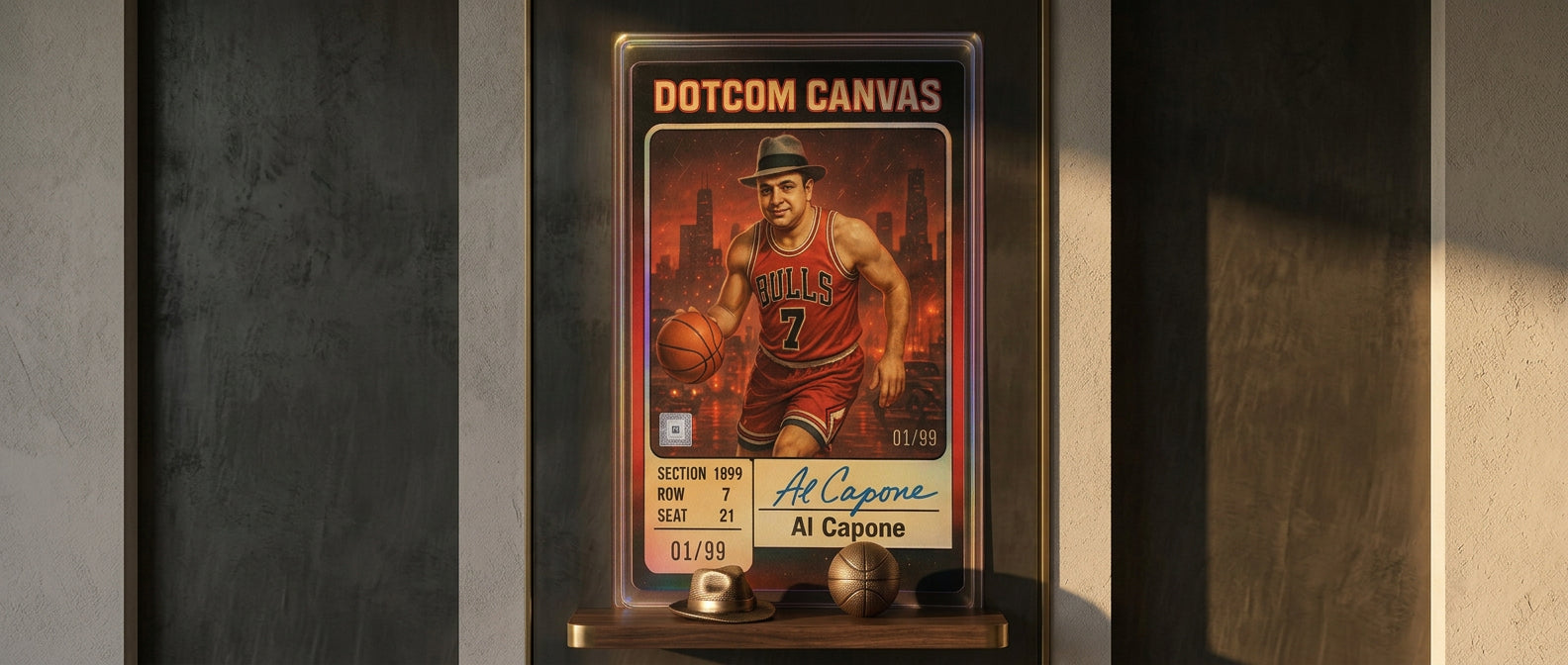 DOTCOMCANVAS Al Capone Basketball Card Poster Website Banner