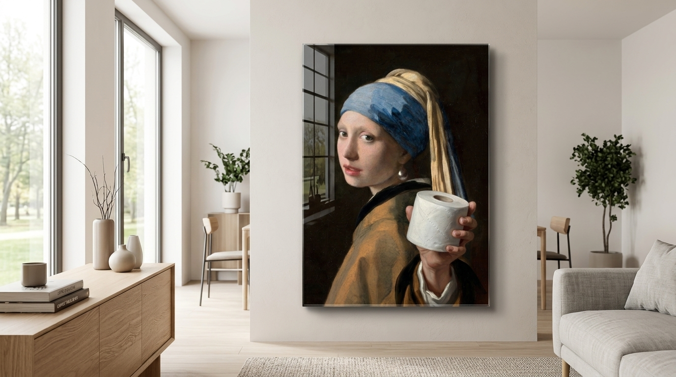 3493 Classic Painting Toilett Acrylglas Banner