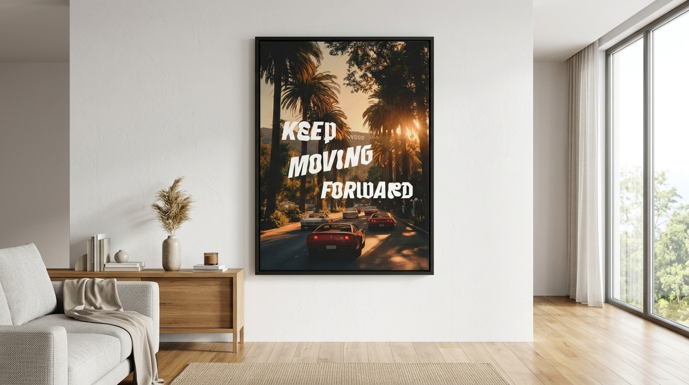 3524 Keep moving forward canvas banner