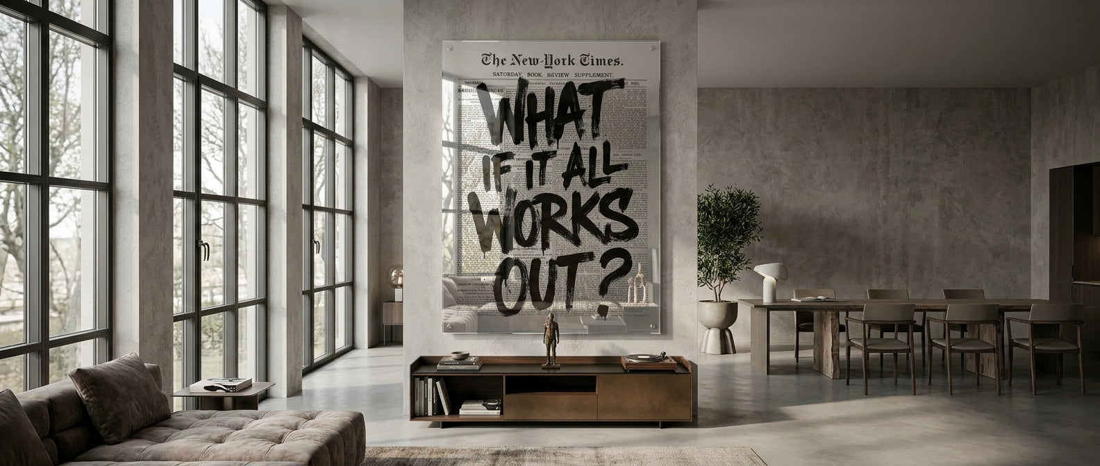 What if it all works out Acryl Banner