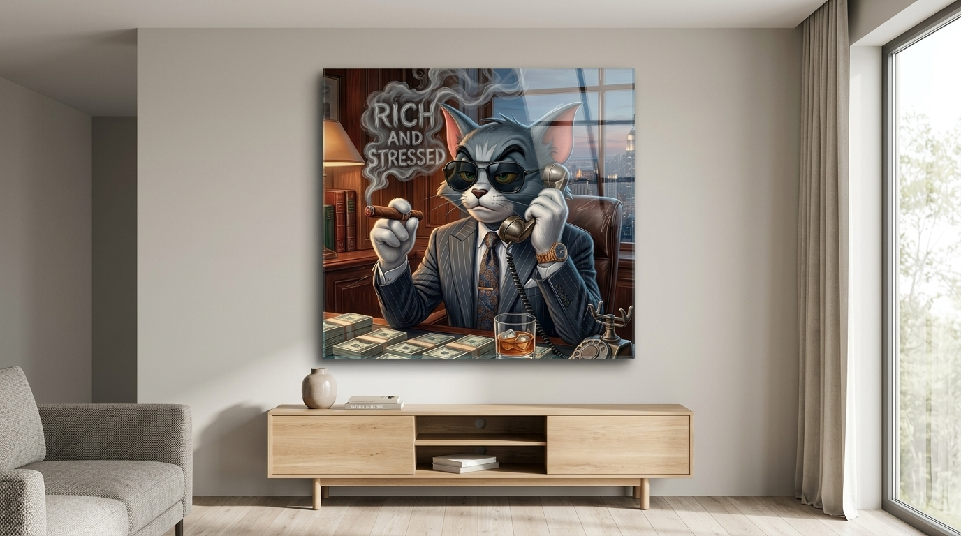Rich and Stressed Acryl Banner