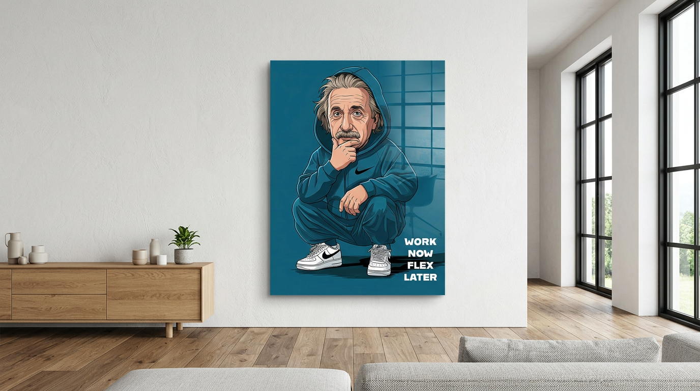 DOTCOMCANVAS Albert Einstein Swag Acrylglasbild Website Banner