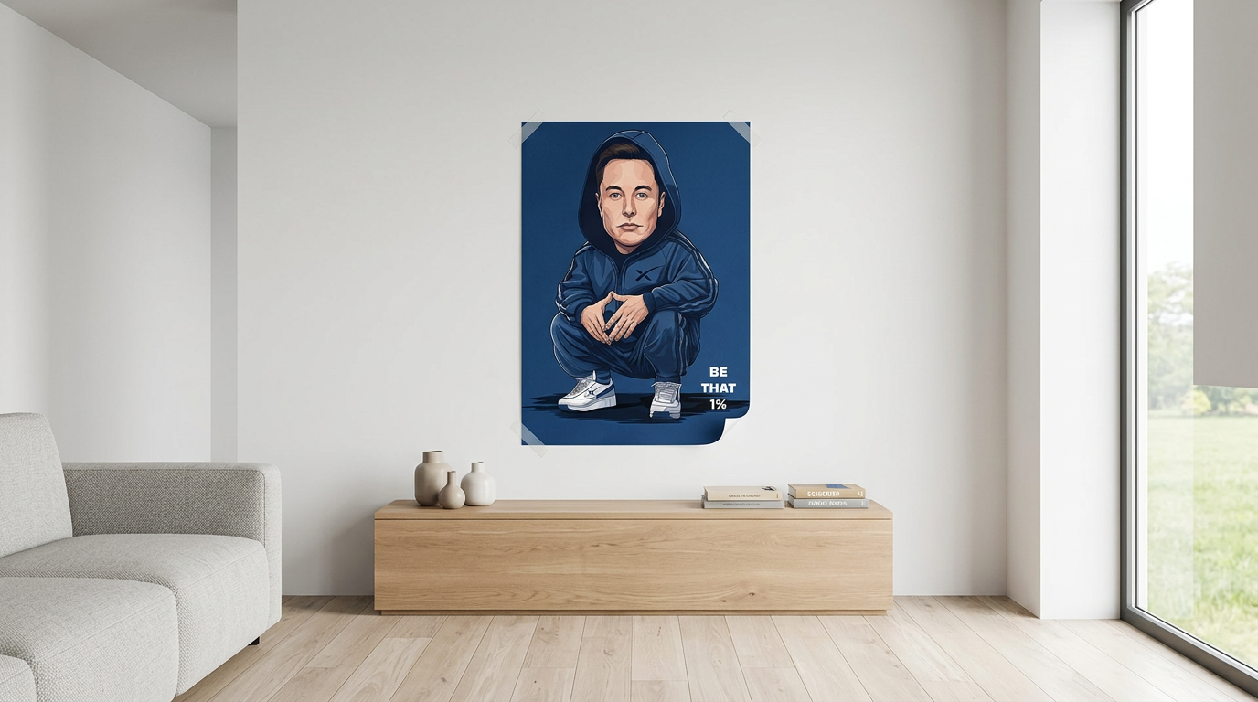 DOTCOMCANVAS Elon Musk Swag Poster Banner