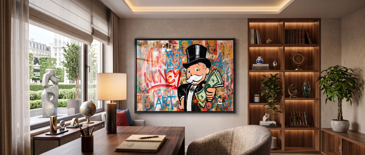 Acrylglasbild Making Money Is An Art Graffiti Banner