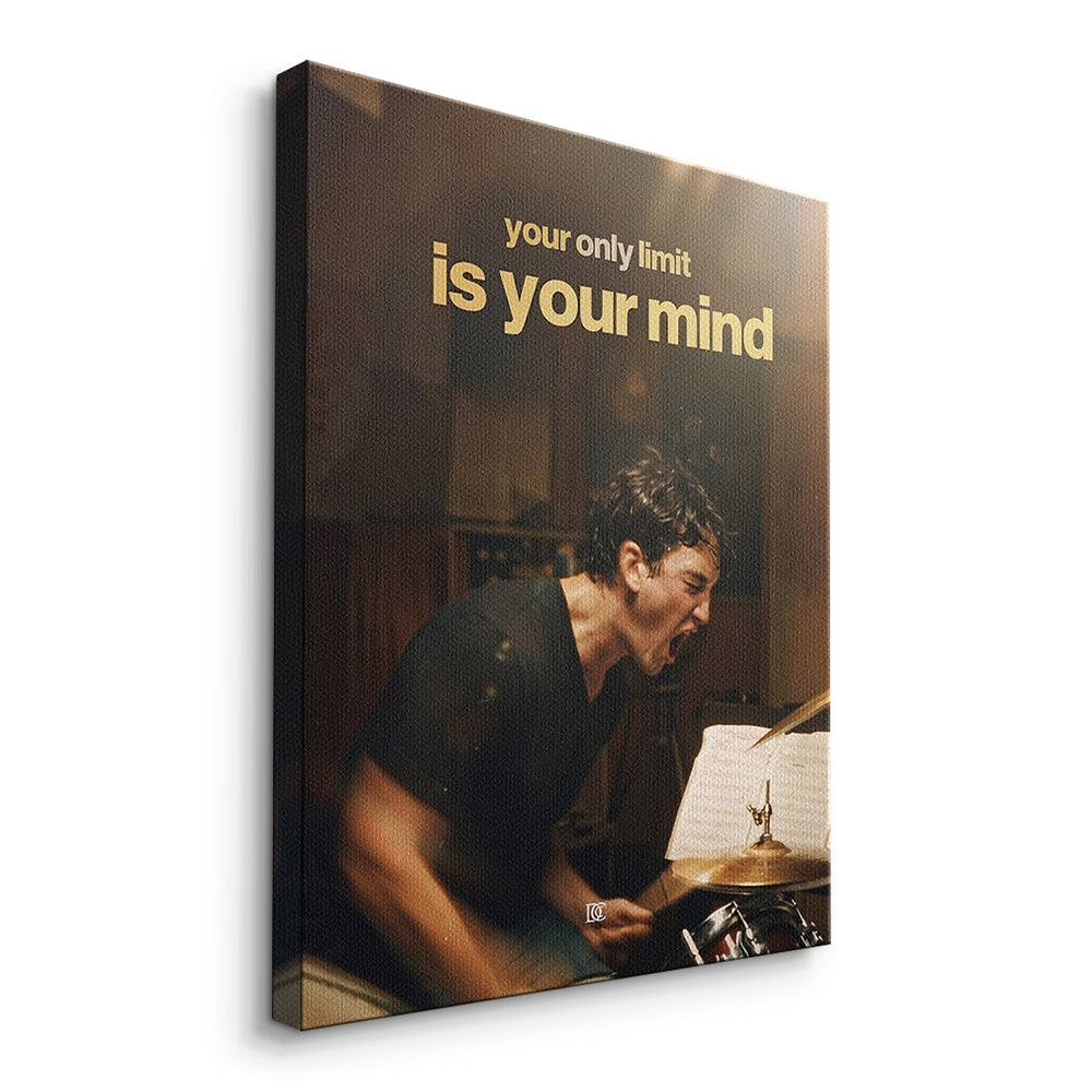 Seitenansicht des Leinwandbilds Your Only Limit Is Your Mind Vintage ohne Rahmen