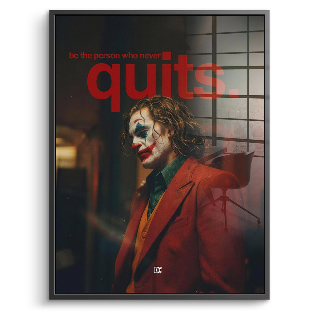 DOTCOMCANVAS Acrylglasbild Never Quit im schwarzen Premium-Rahmen