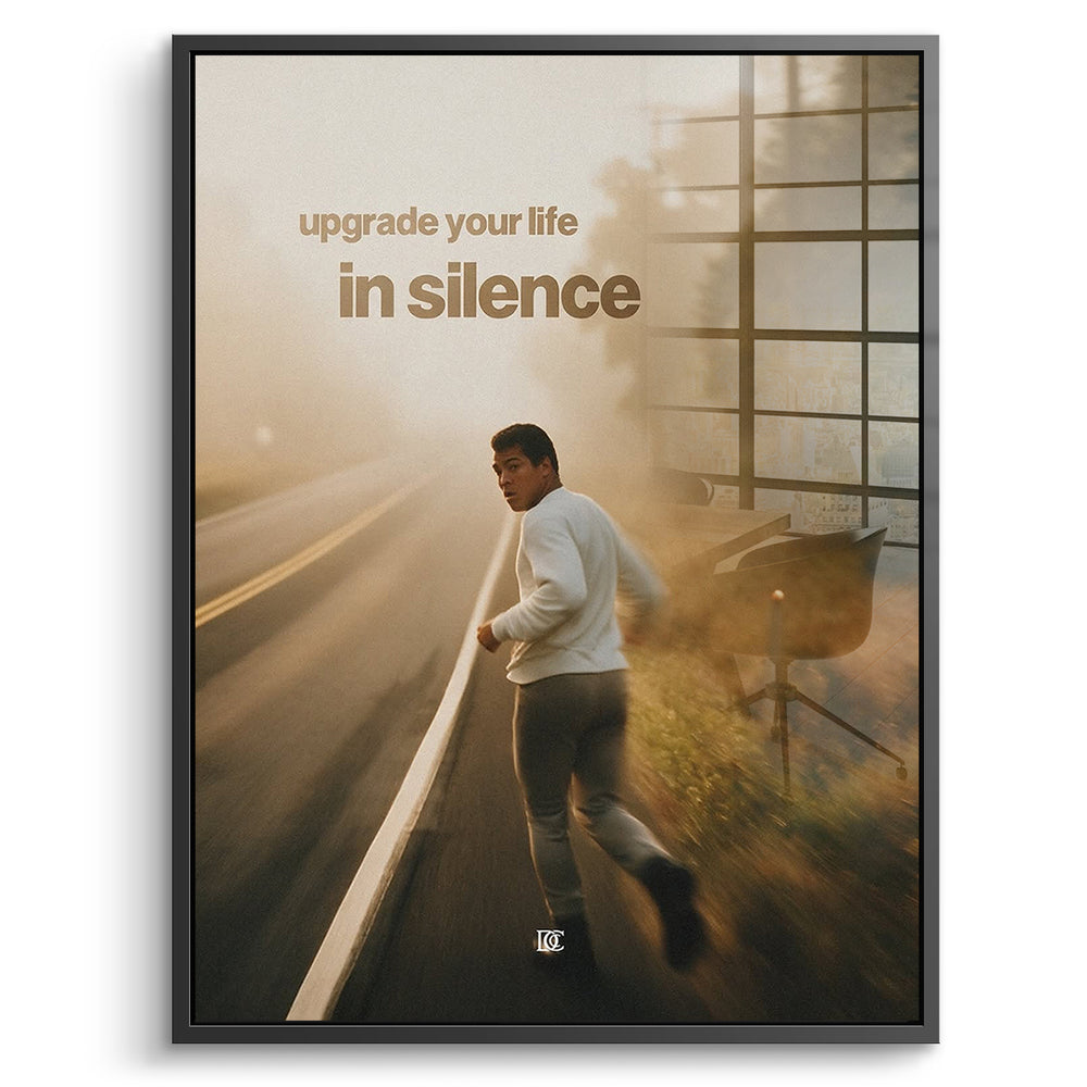 DOTCOMCANVAS Acrylglasbild Upgrade Your Life In Silence im schwarzen Premium-Rahmen