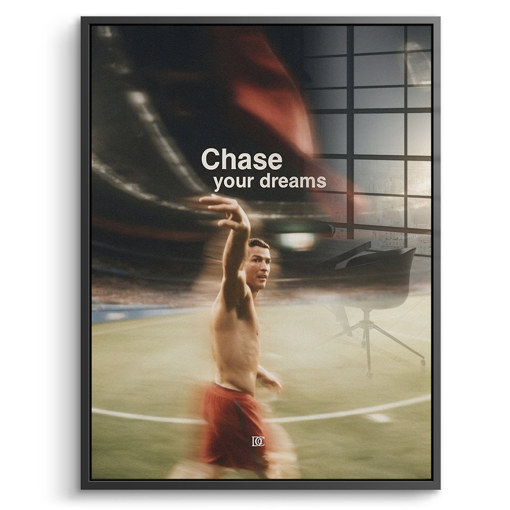 DOTCOMCANVAS Acrylglasbild Chase Your Dreams im schwarzen Premium-Rahmen