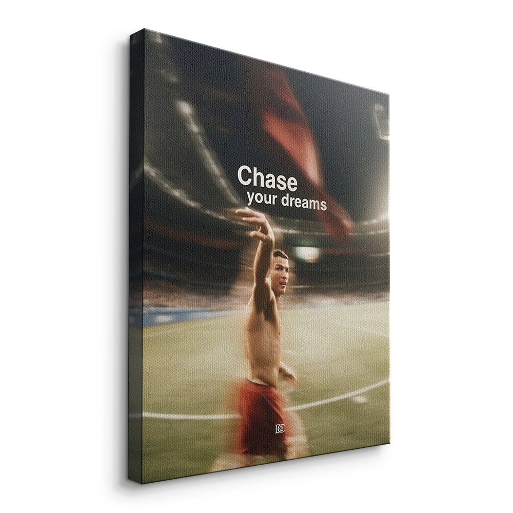 Seitenansicht des Leinwandbilds Chase Your Dreams ohne Rahmen