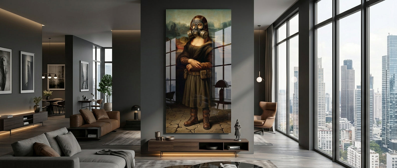 DOTCOMCANVAS Mona Lisa fürs WC 3 Acrylglasbild - Website Banner