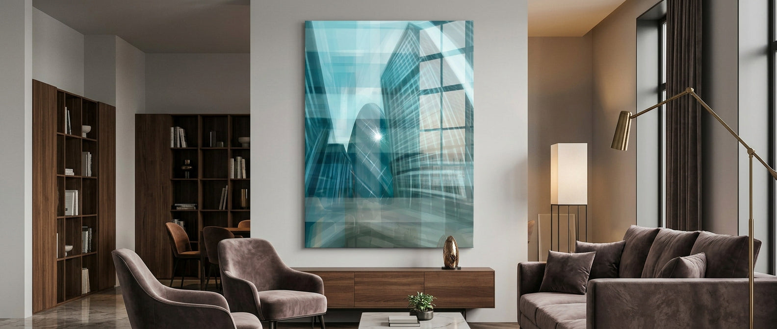 Shining City Pearl Glas - Acrylglasbild Banner