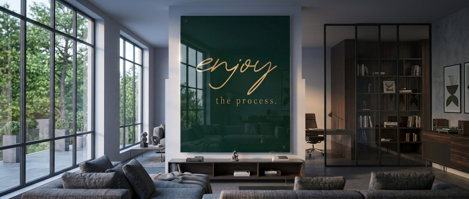 DOTCOMCANVAS® Enjoy Acrylglasbild Website Banner