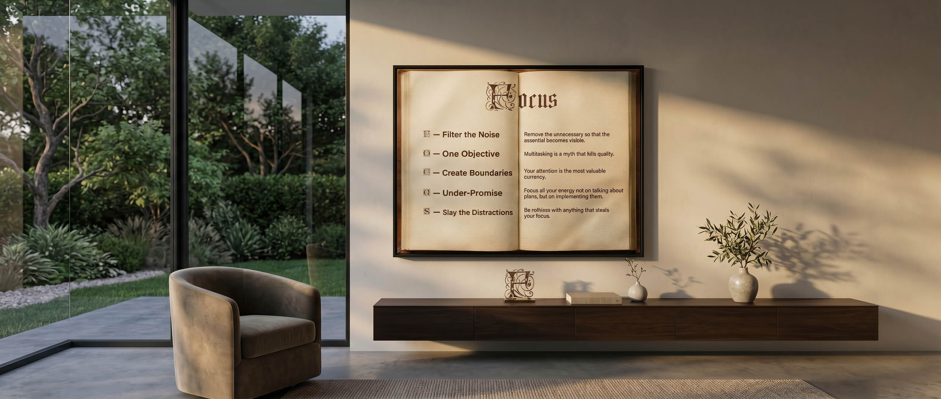 Focus book Leinwand Banner