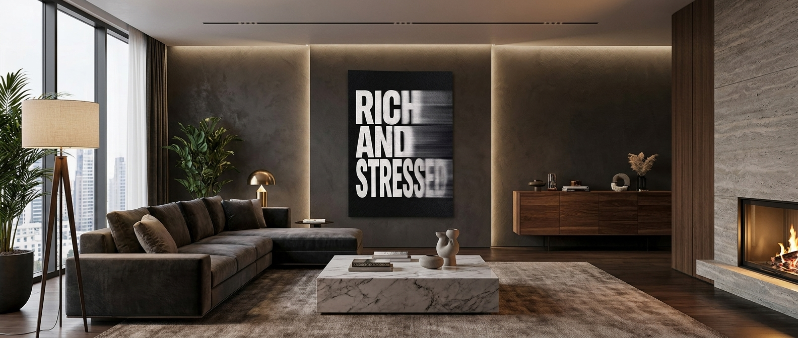 Rich and Stressed - Motion Blur - Poster - Website Banner