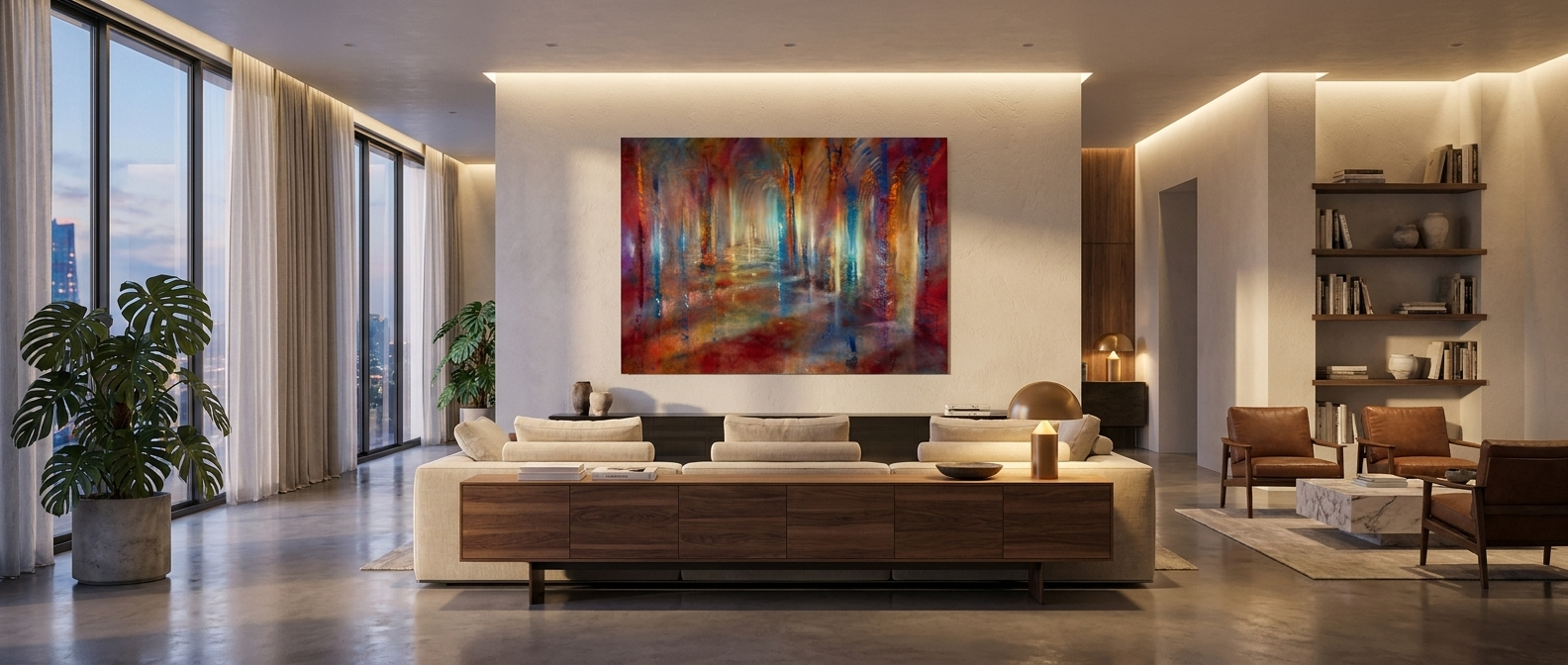 DOTCOMCANVAS Echoes of Golden Light Poster Banner