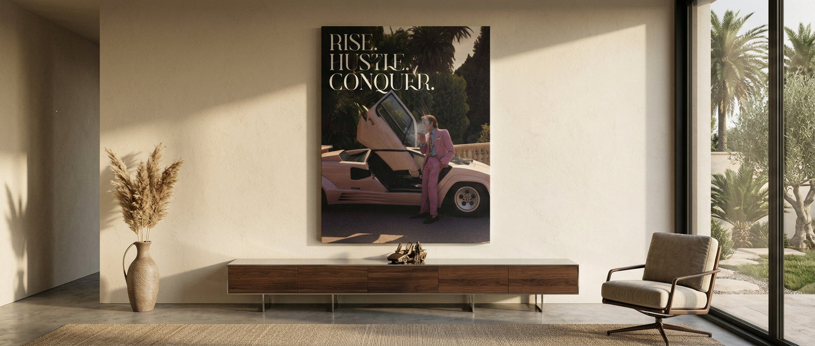 DOTCOMCANVAS Rise. Hustle. Conquer. Poster Banner