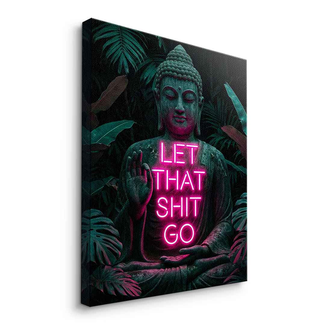 DOTCOMCANVAS® Buddah for Toilett Leinwandbild – Seitenansicht ohne Rahmen
