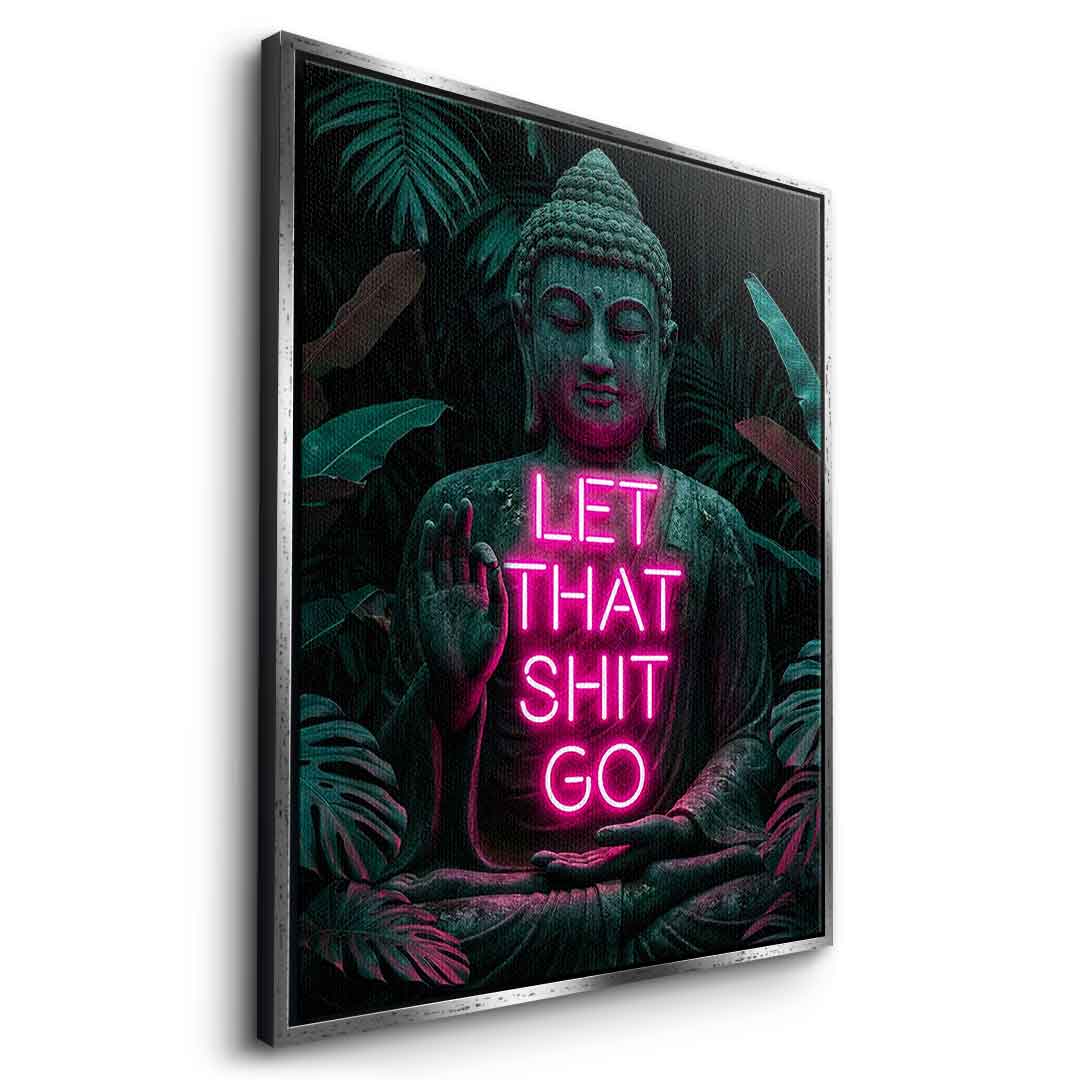 DOTCOMCANVAS® Buddah for Toilett Leinwandbild – Seitenansicht Detail