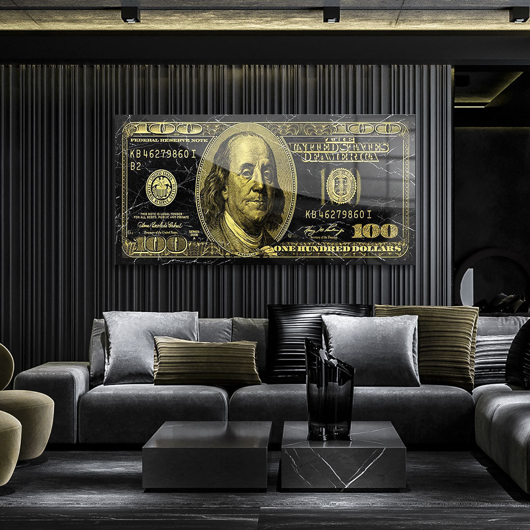 DOTCOMCANVAS 24K Feingold Bild Golden Dollar - 24K Feingold