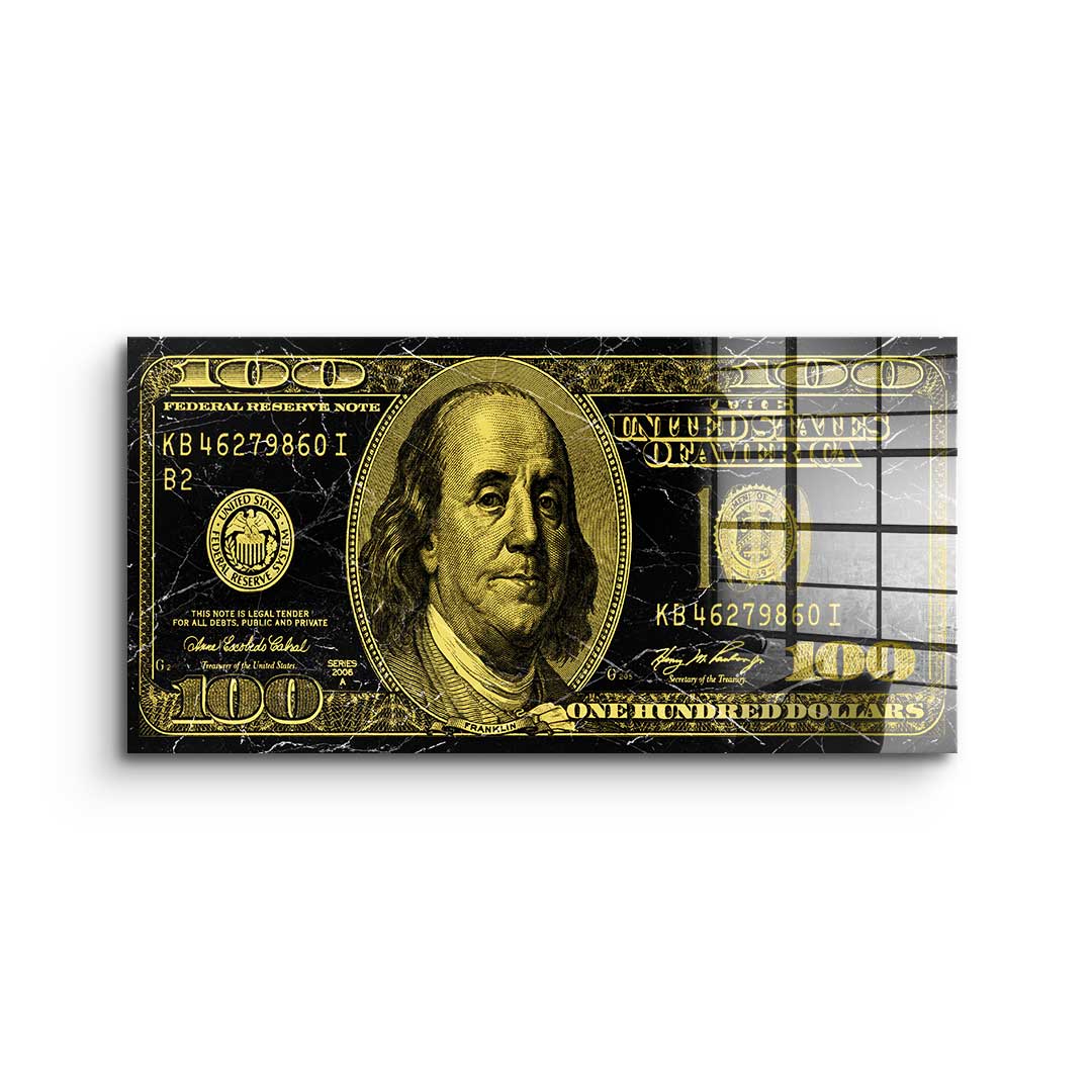 DOTCOMCANVAS 24K Feingold Bild Golden Dollar - 24K Feingold