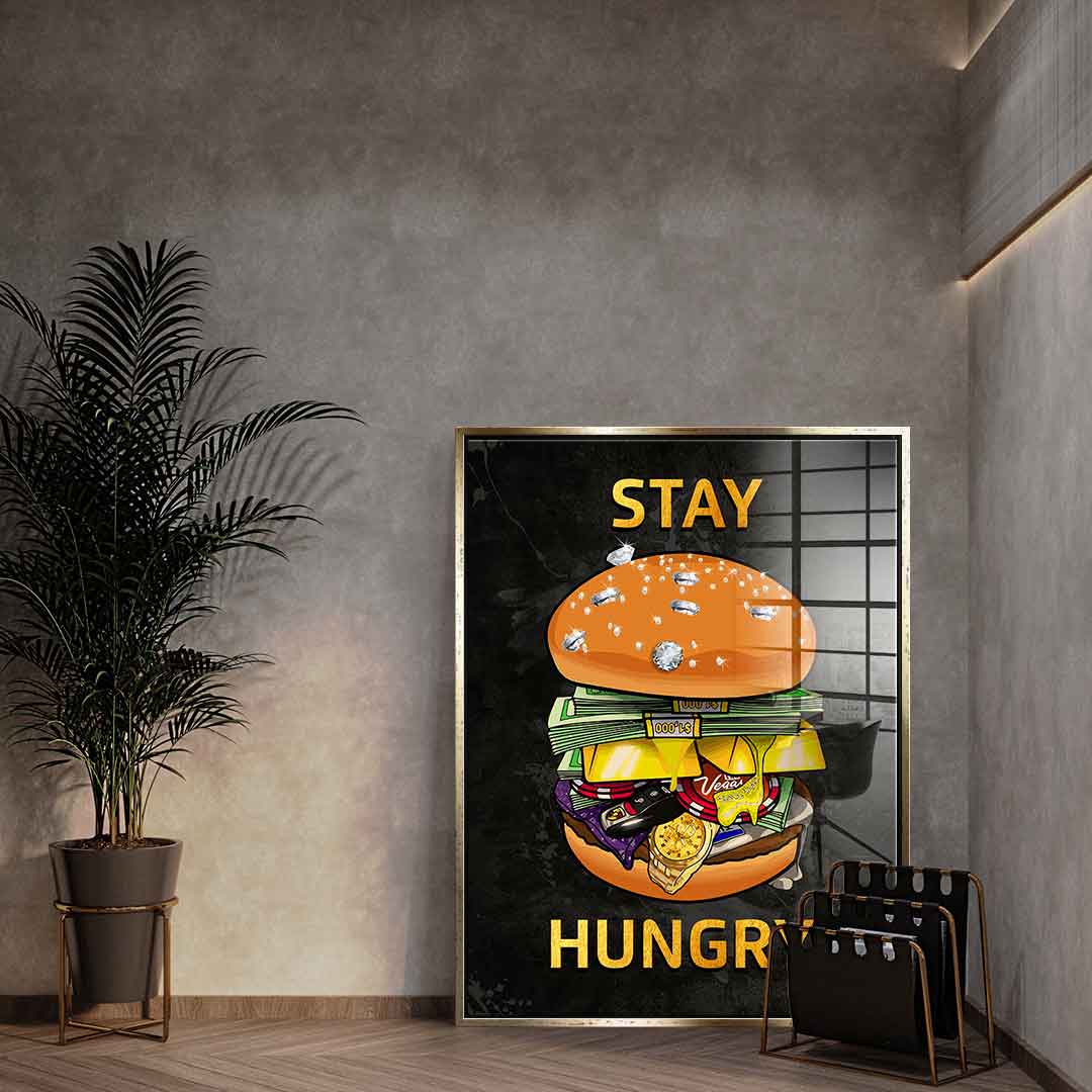 DOTCOMCANVAS 24K Feingold Bild Stay Hungry 1 - 24K Feingold