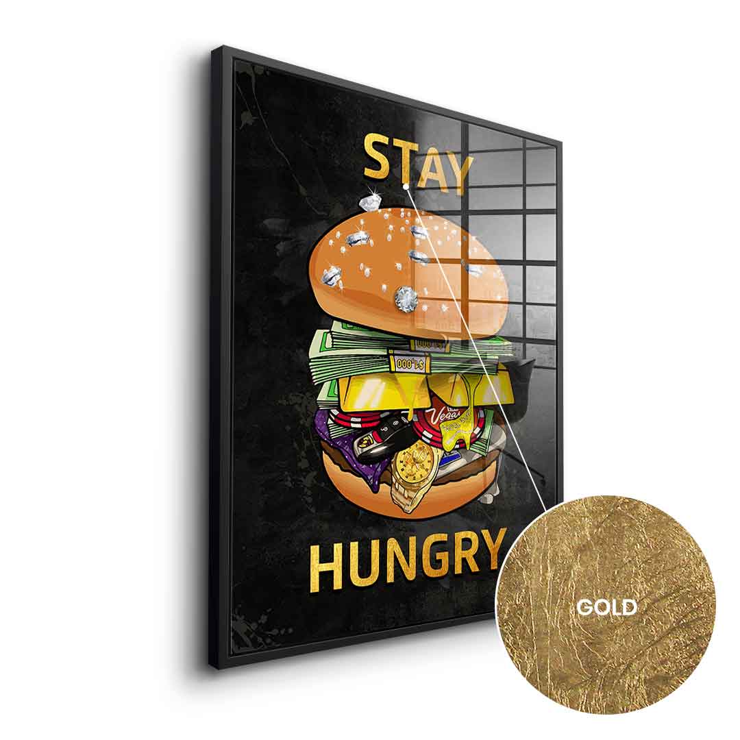 DOTCOMCANVAS 24K Feingold Bild Stay Hungry 1 - 24K Feingold