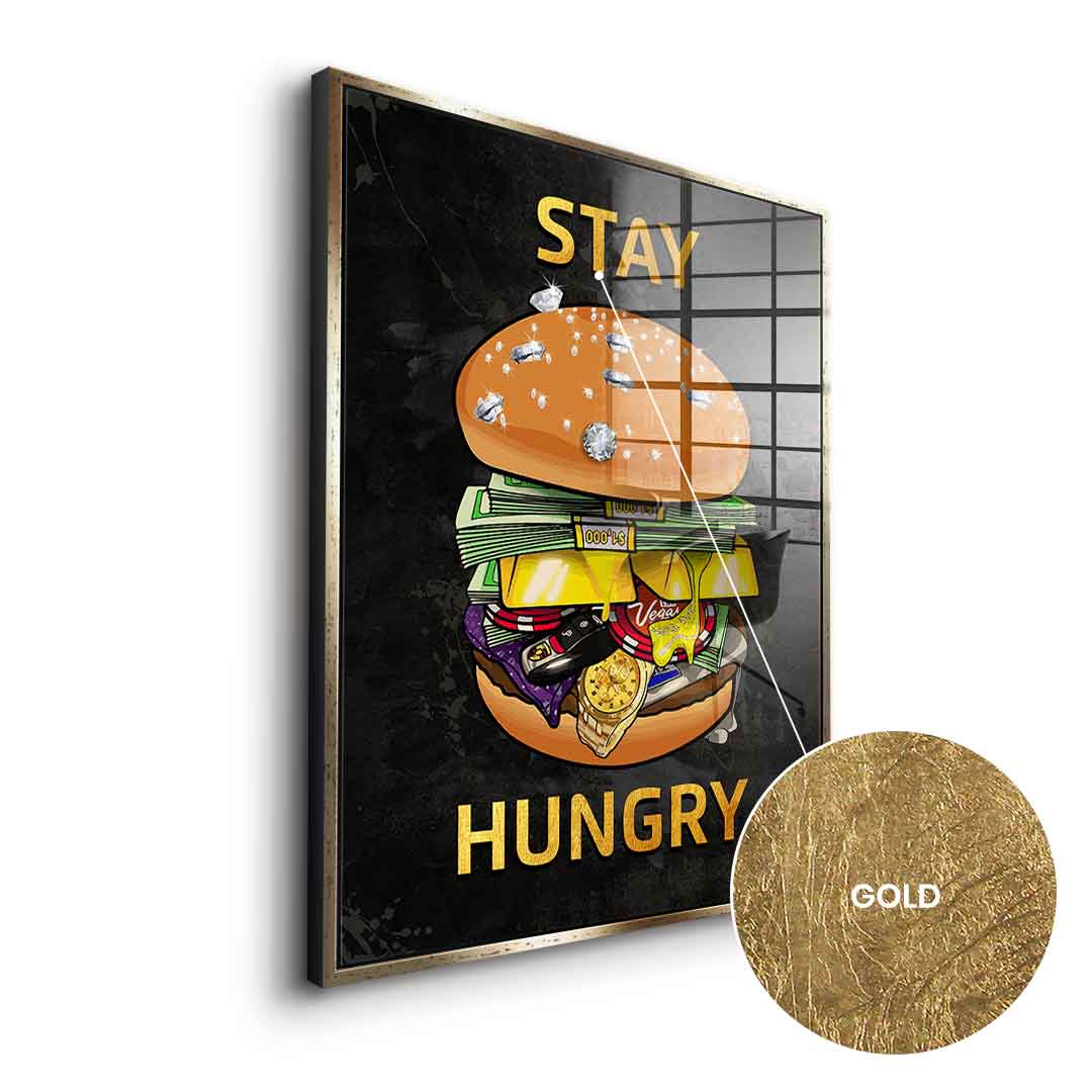 DOTCOMCANVAS 24K Feingold Bild Stay Hungry 1 - 24K Feingold
