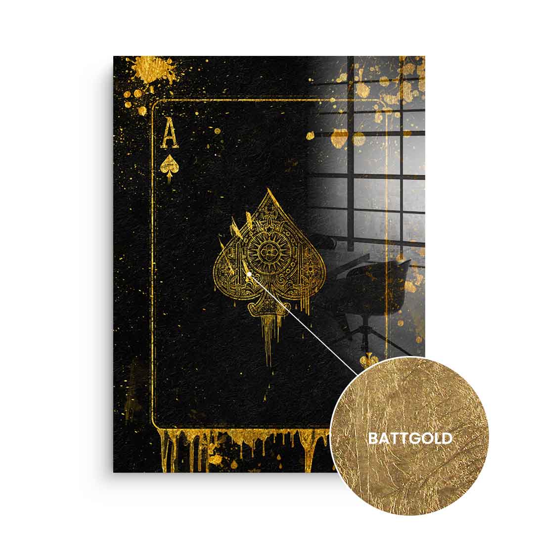 DOTCOMCANVAS 24K Feingold Bild Ace Card - 24K Feingold