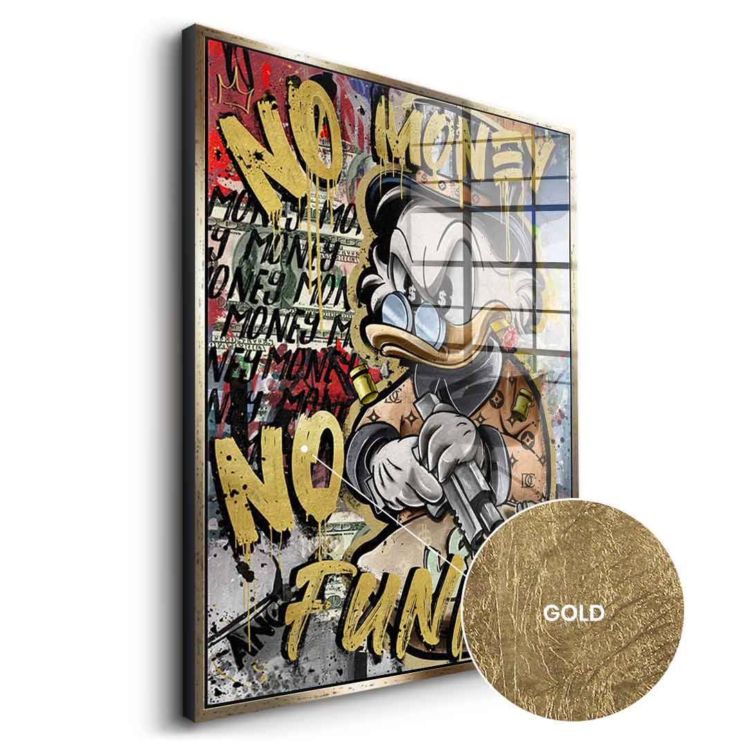 DOTCOMCANVAS 24K Feingold Bild NO MONEY DUCK - 24K Feingold
