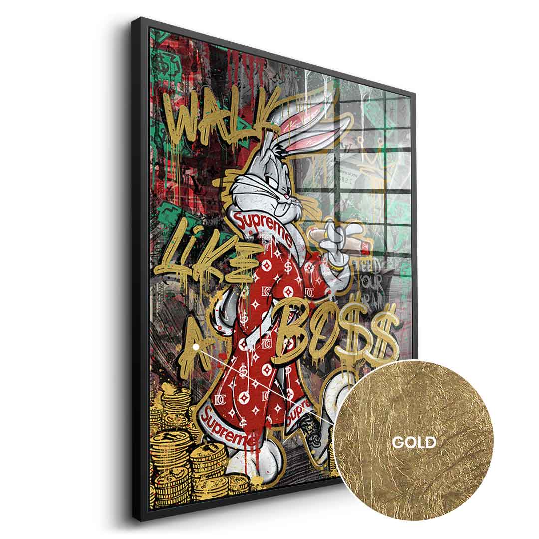 DOTCOMCANVAS 24K Feingold Bild WALK LIK€ A BO$$ - 24K Feingold
