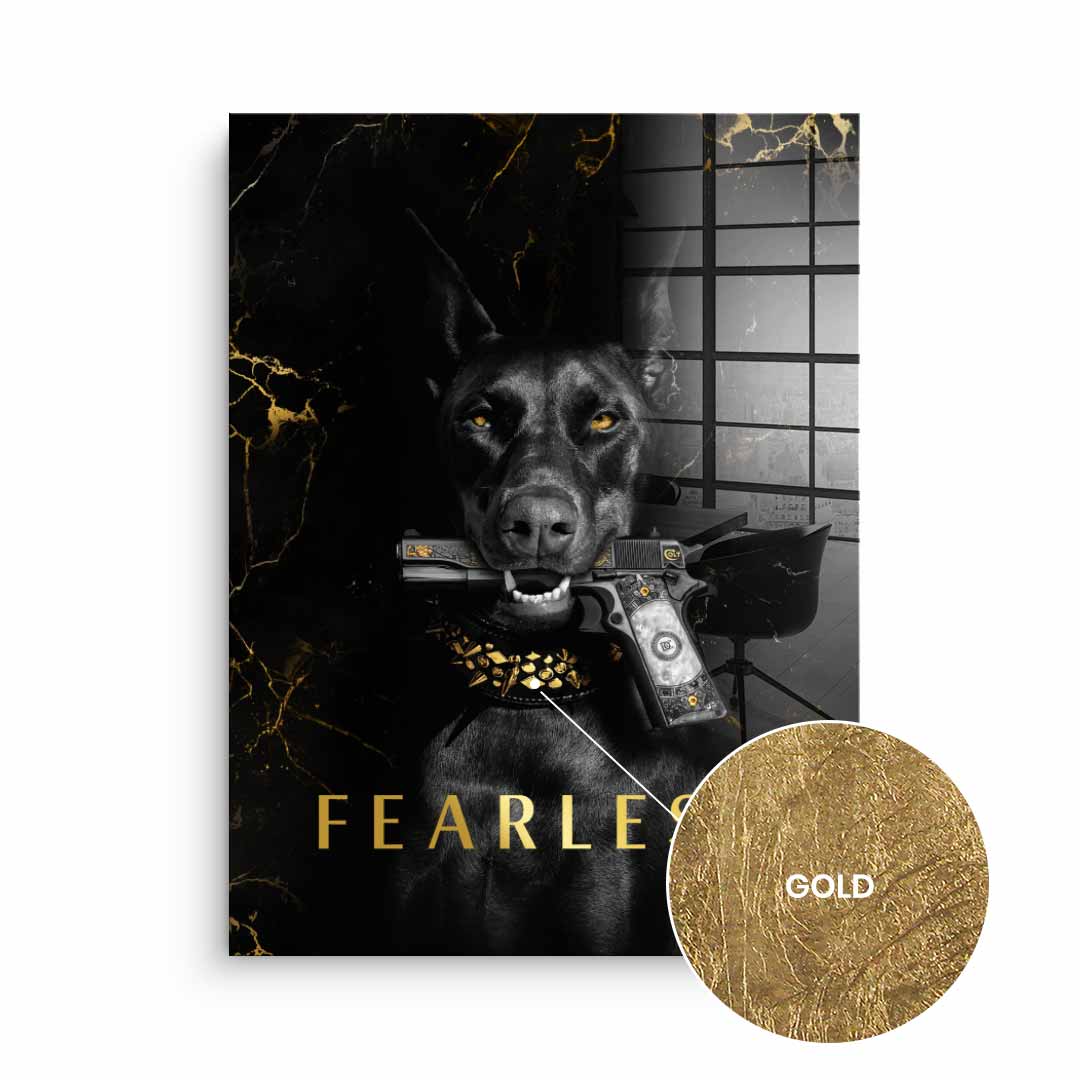 DOTCOMCANVAS 24K Feingold Bild Luxury Dog - 24K Feingold
