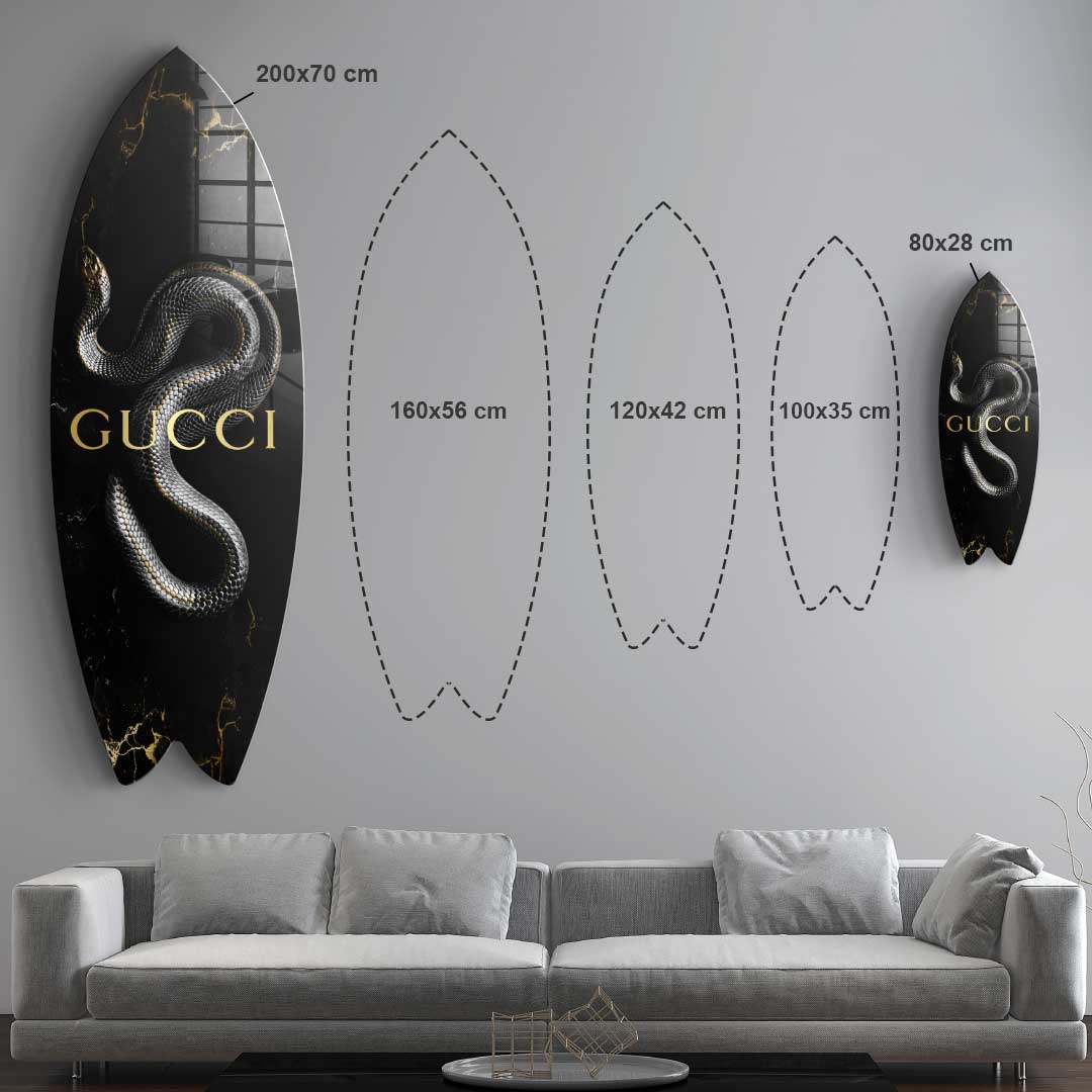 DOTCOMCANVAS 24K Feingold Bild Surfboard Luxury Snake - 24K Feingold