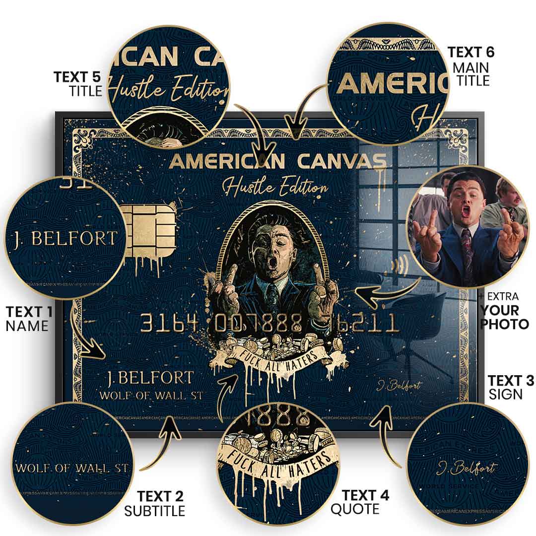 DOTCOMCANVAS 24K Feingold Bild Royal American Canvas - Personalisierbar - 24K Feingold