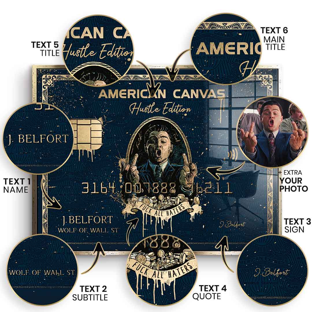 DOTCOMCANVAS 24K Feingold Bild Royal American Canvas - Personalisierbar - 24K Feingold