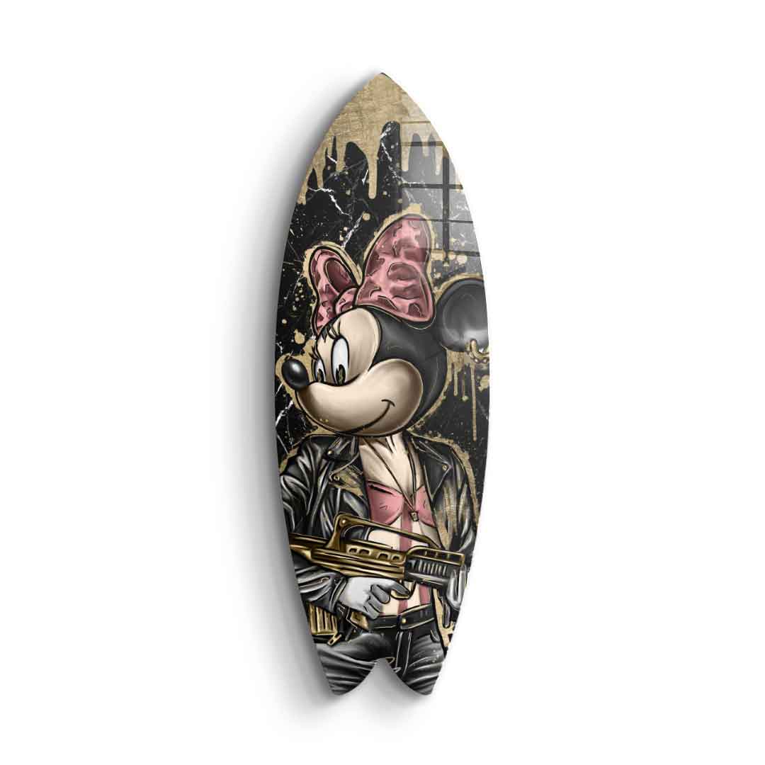 DOTCOMCANVAS 24K Feingold Bild Surfboard Gangster Queen - 24K Feingold