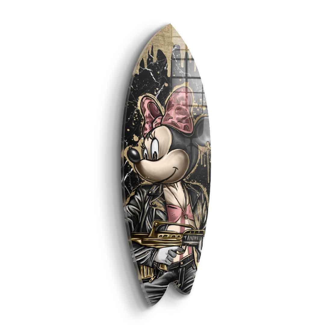 DOTCOMCANVAS 24K Feingold Bild Surfboard Gangster Queen - 24K Feingold