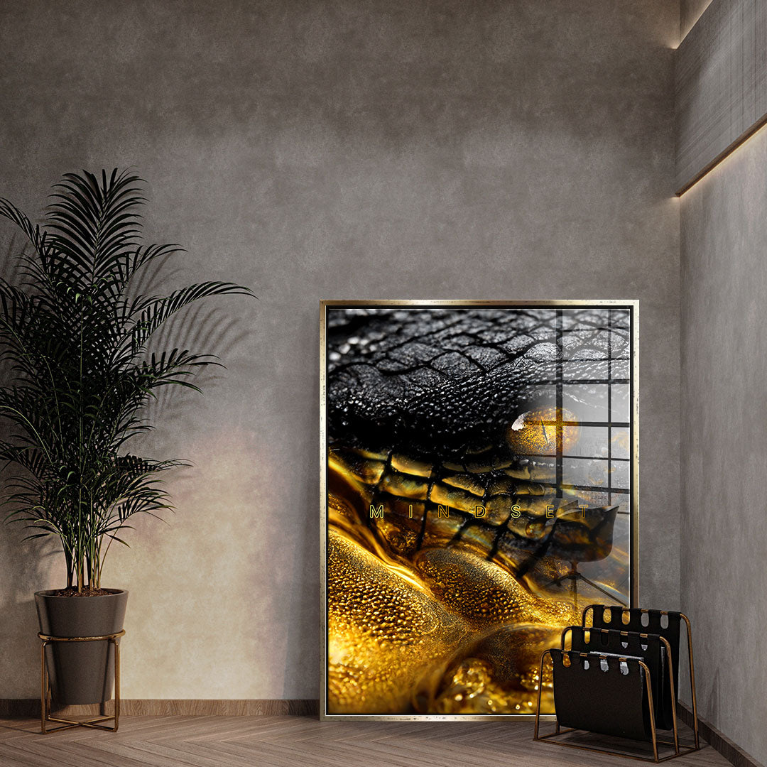 DOTCOMCANVAS 24K Feingold Bild Gold Crocodile - 24K Feingold