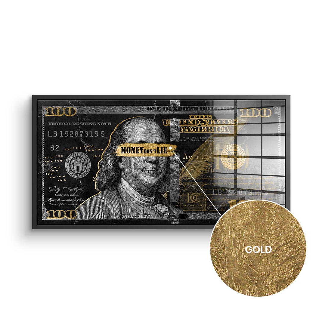 DOTCOMCANVAS 24K Feingold Bild Money dont lie - 24K Feingold