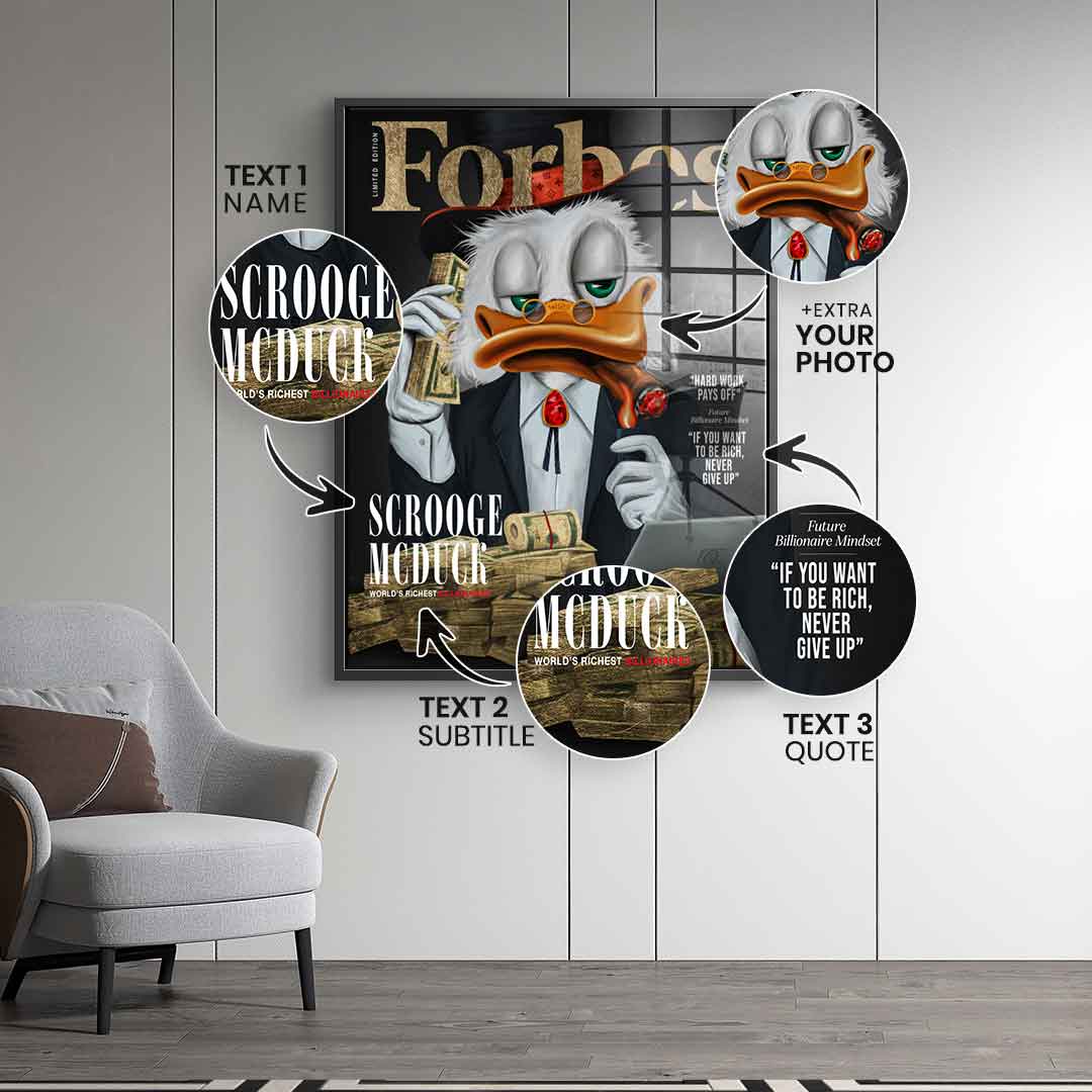 DOTCOMCANVAS 24K Feingold Bild Personalisierbar Billionaire Duck - 24K Feingold