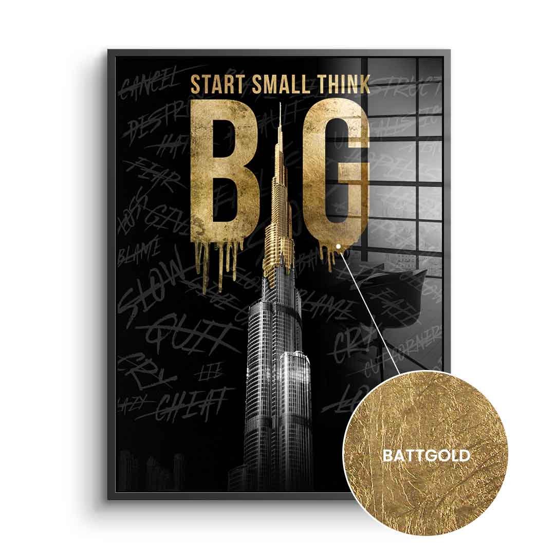 DOTCOMCANVAS 24K Feingold Bild Think BIG #Burj Khalifa - 24K Feingold