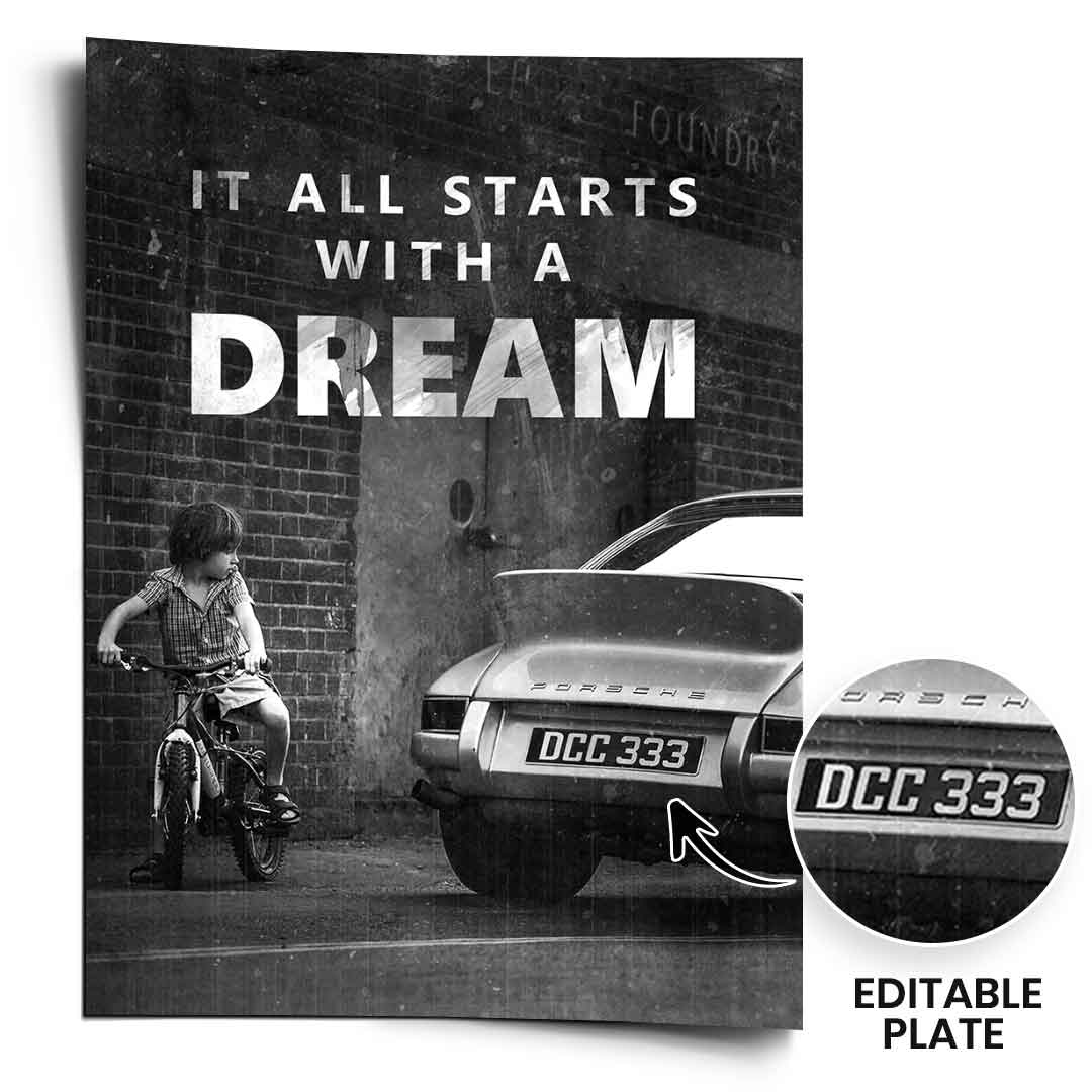 It all starts with a dream - Poster - Personalisierbar