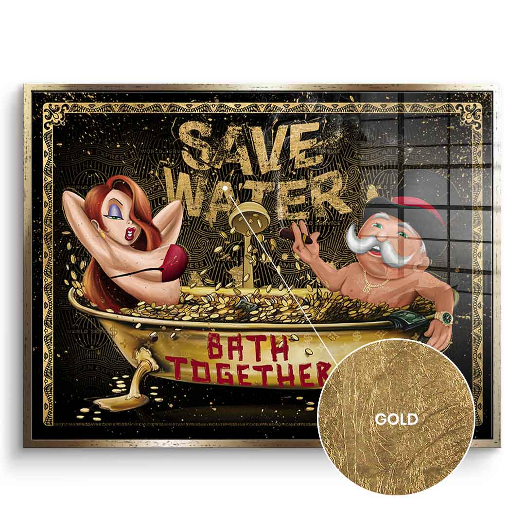 DOTCOMCANVAS 24K Feingold Bild Save Water DCC Edition - 24K Feingold