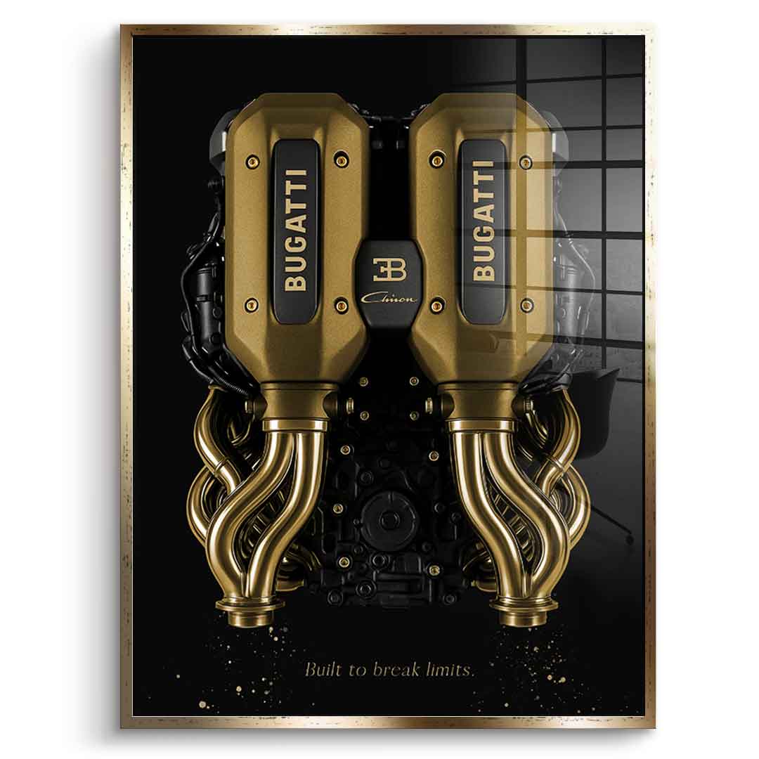 DOTCOMCANVAS 24K Feingold Bild Bugatti Engine - 24K Feingold