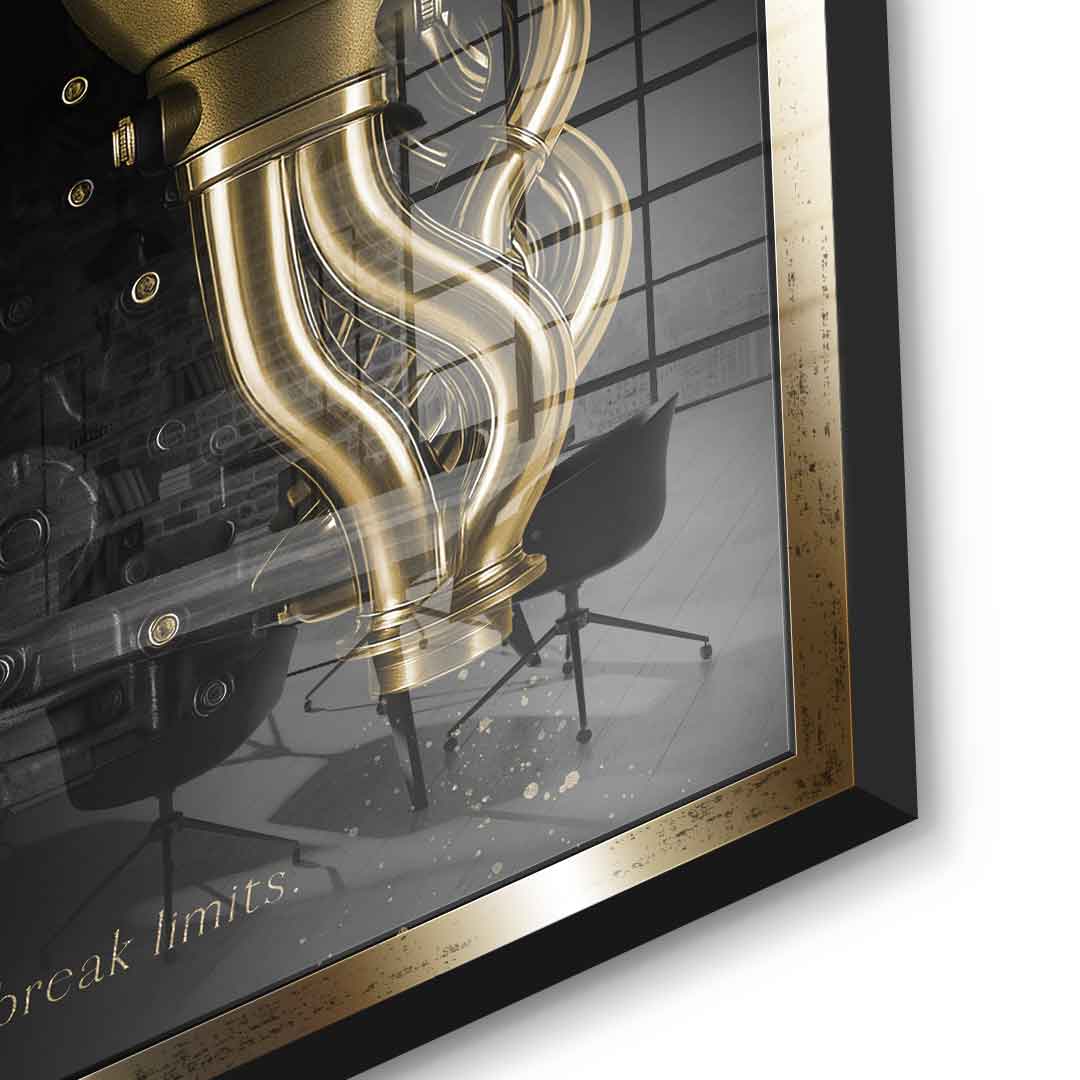DOTCOMCANVAS 24K Feingold Bild Bugatti Engine - 24K Feingold