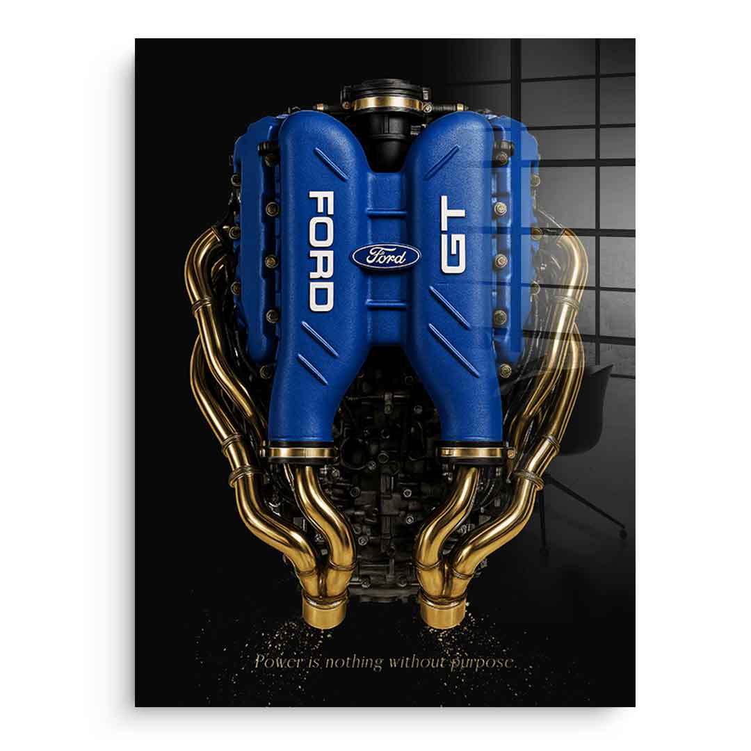 DOTCOMCANVAS 24K Feingold Bild Ford GT Engine - 24K Feingold