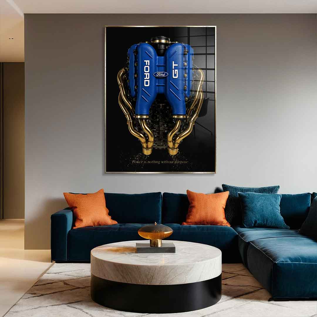 DOTCOMCANVAS 24K Feingold Bild Ford GT Engine - 24K Feingold