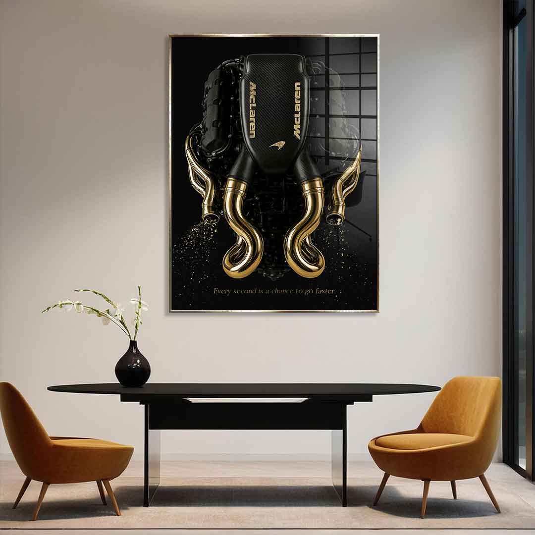 DOTCOMCANVAS 24K Feingold Bild Maclaren Engine - 24K Feingold