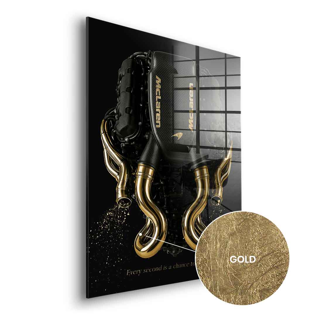 DOTCOMCANVAS 24K Feingold Bild Maclaren Engine - 24K Feingold
