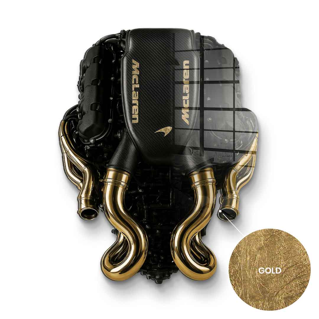 DOTCOMCANVAS 24K Feingold Bild Wandskulptur Maclaren Engine - 24K Feingold